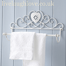 Lattice Heart Towel Rail - LIVE LAUGH LOVE LIMITED