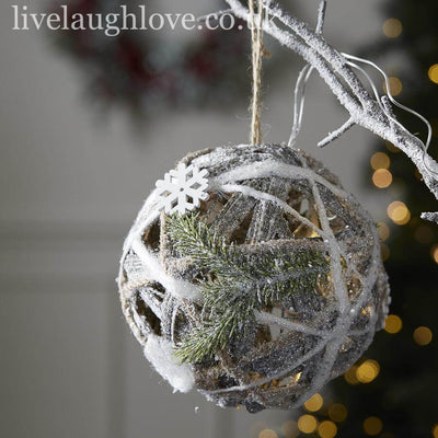 L.E.D Rattan Christmas Sphere - LIVE LAUGH LOVE LIMITED