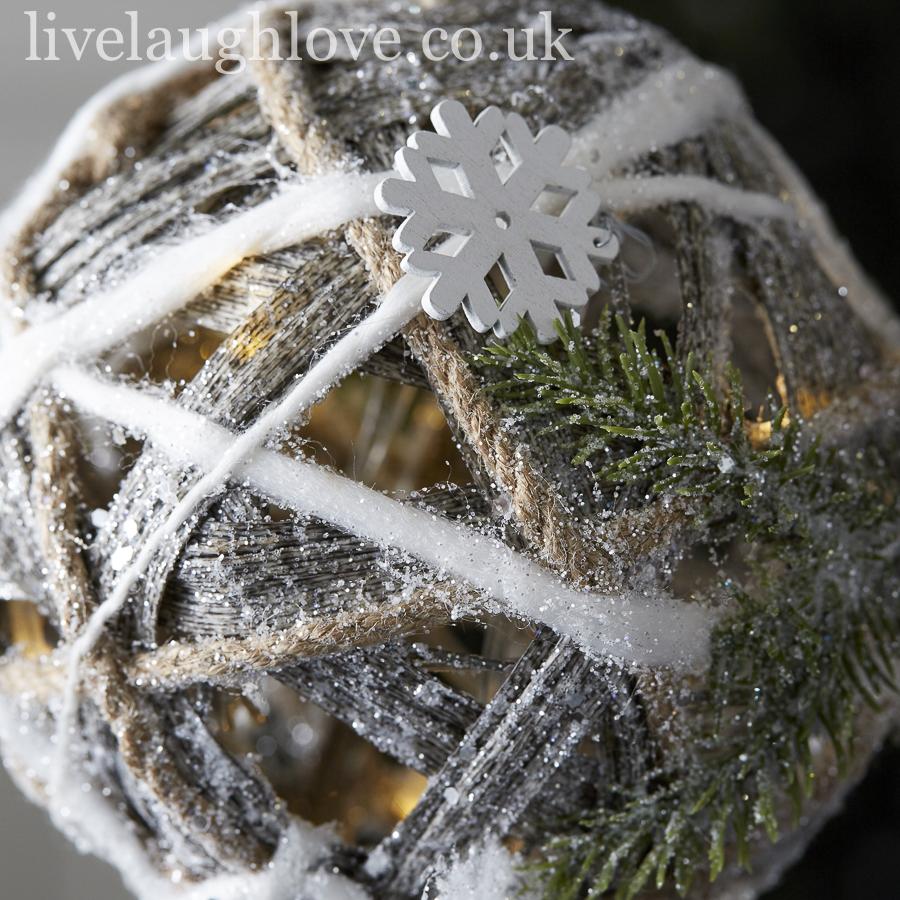 L.E.D Rattan Christmas Sphere - LIVE LAUGH LOVE LIMITED