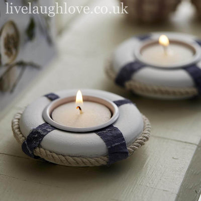 Life Ring Tea Light Holder - Single - LIVE LAUGH LOVE LIMITED