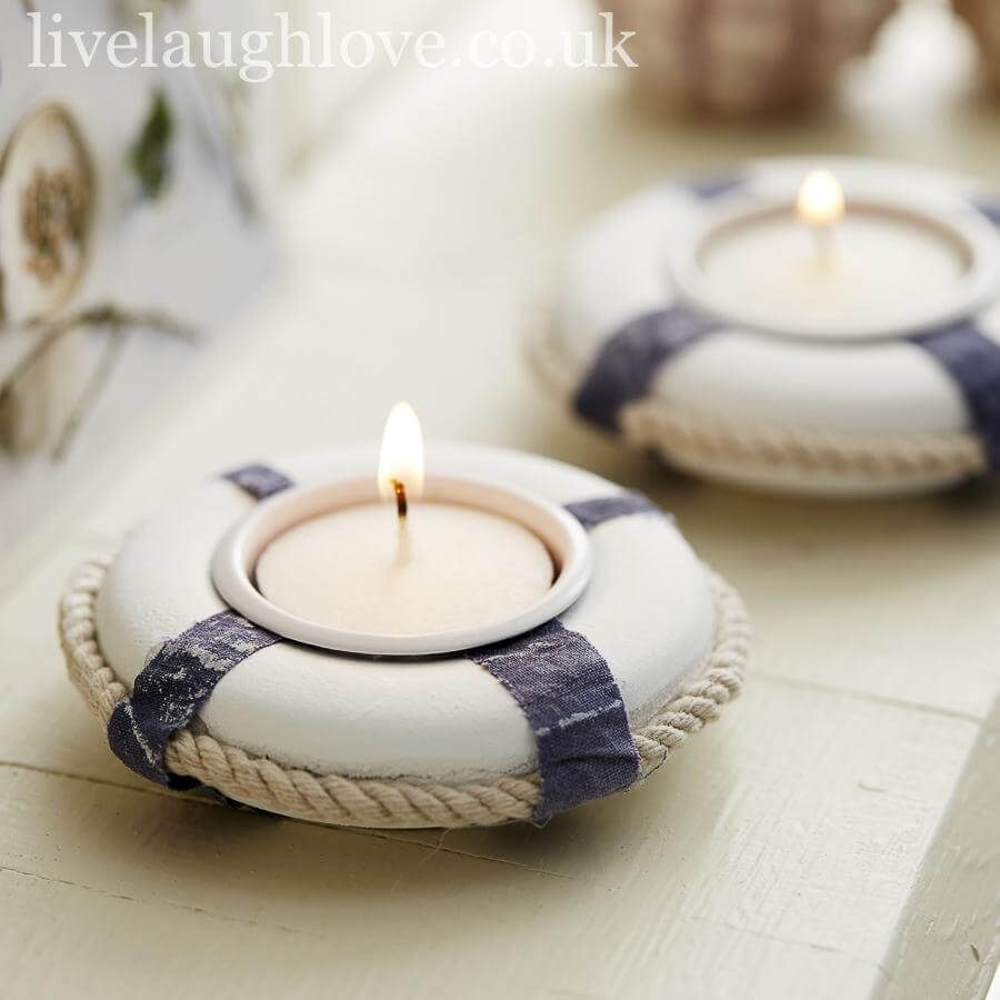 Life Ring Tea Light Holder - Single - LIVE LAUGH LOVE LIMITED