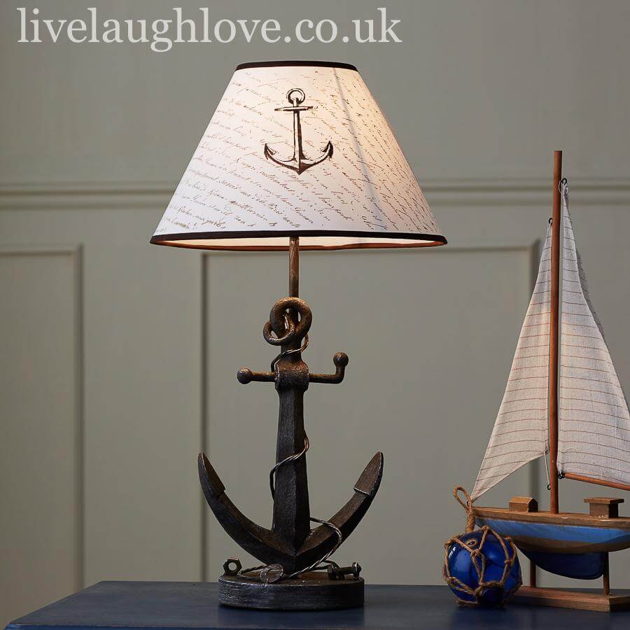 Metal Style Anchor Lamp - LIVE LAUGH LOVE LIMITED