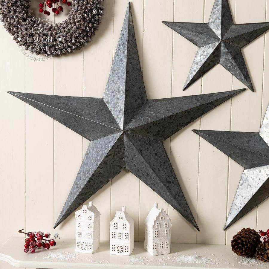 Metal Wall Hanging Amish Barn Star - LIVE LAUGH LOVE LIMITED