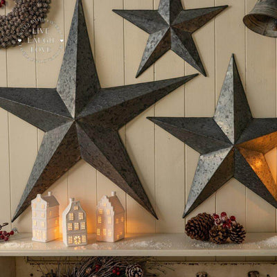 Metal Wall Hanging Amish Barn Star - LIVE LAUGH LOVE LIMITED