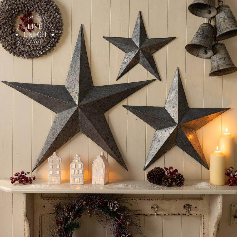 Metal Wall Hanging Amish Barn Star - LIVE LAUGH LOVE LIMITED