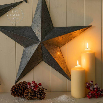 Metal Wall Hanging Amish Barn Star - LIVE LAUGH LOVE LIMITED