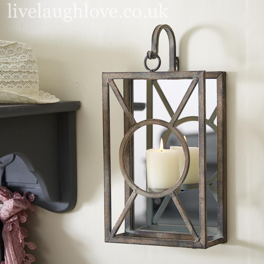 Mirrored Lantern Style Candle Holder - LIVE LAUGH LOVE LIMITED