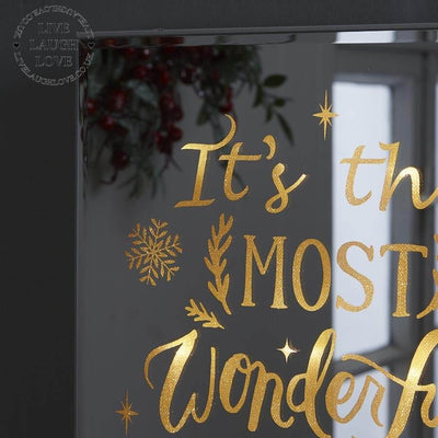 'Most Wonderful Time Of The Year' Mirrored LED Wall Hanger - LIVE LAUGH LOVE LIMITED