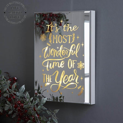 'Most Wonderful Time Of The Year' Mirrored LED Wall Hanger - LIVE LAUGH LOVE LIMITED