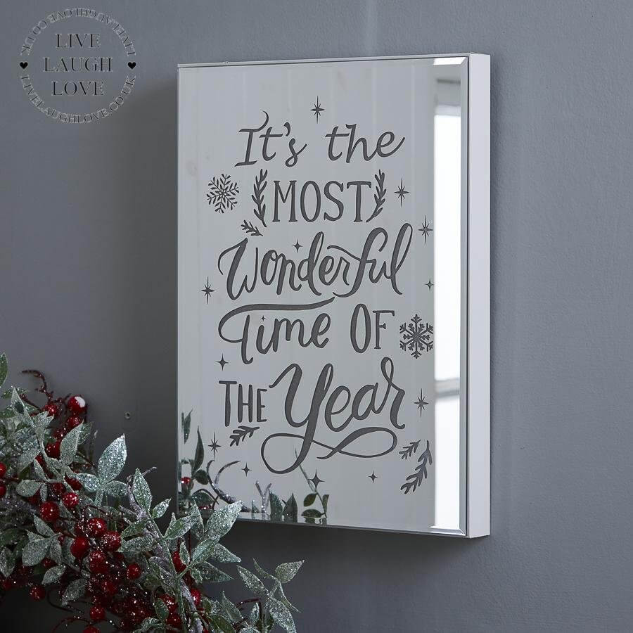'Most Wonderful Time Of The Year' Mirrored LED Wall Hanger - LIVE LAUGH LOVE LIMITED