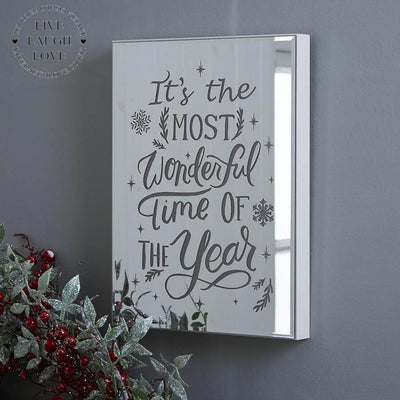 'Most Wonderful Time Of The Year' Mirrored LED Wall Hanger - LIVE LAUGH LOVE LIMITED