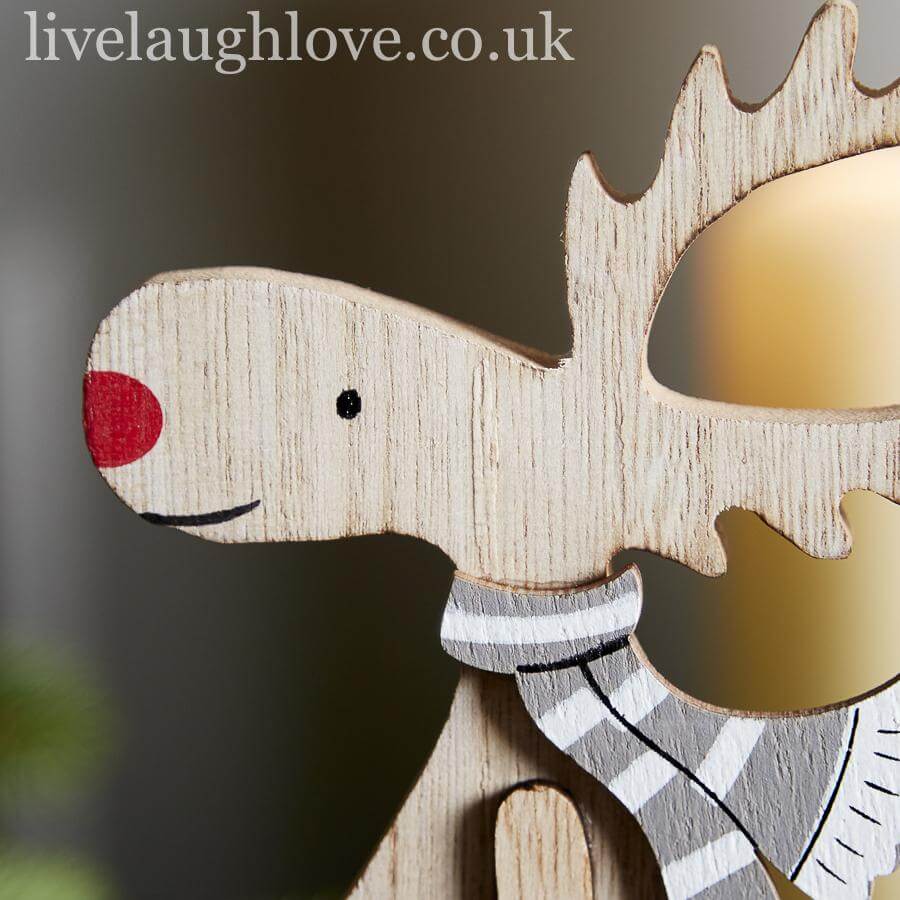 Mr & Mrs Rudolf Wooden Shelf Sitters - LIVE LAUGH LOVE LIMITED