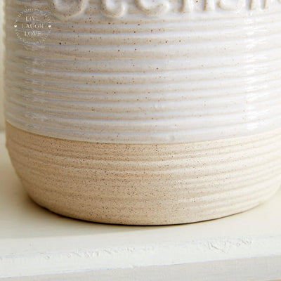 Natural Ceramic Utensils Holder - LIVE LAUGH LOVE LIMITED