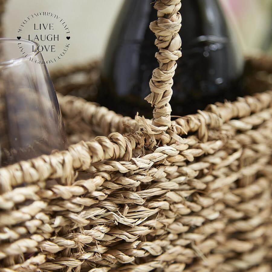 Natural Seagrass Bottle Cutlery Condiments Carrier - LIVE LAUGH LOVE LIMITED