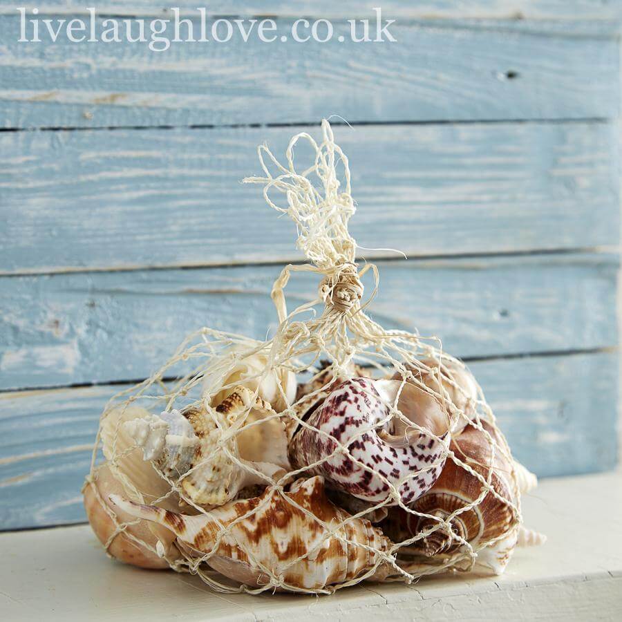 Natural Shells In Net Bag - LIVE LAUGH LOVE LIMITED