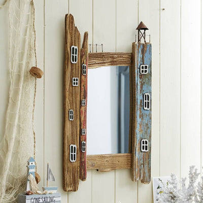 Nautical Harbour Lighthouse Driftwood Mirror - LIVE LAUGH LOVE LIMITED