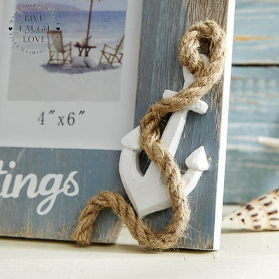 Nautical Photo Frame - 4" x 6" Photo Size - LIVE LAUGH LOVE LIMITED