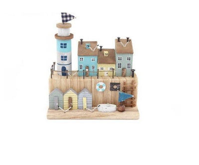 Nautical Seashore Coastal Scene With Lighthouse Shelf Sitter - LIVE LAUGH LOVE LIMITED