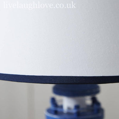 Painted Wooden Lighthouse Lamp - Blue & White - LIVE LAUGH LOVE LIMITED