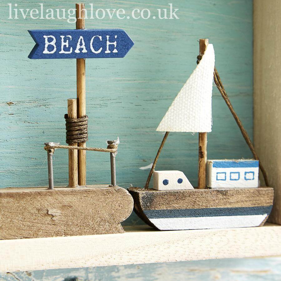 Pair Of Box Frame Nautical Wall Hangers - LIVE LAUGH LOVE LIMITED