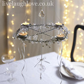 Pearl & Crystal Hanging Chandelier Tea Light Holder - LIVE LAUGH LOVE LIMITED
