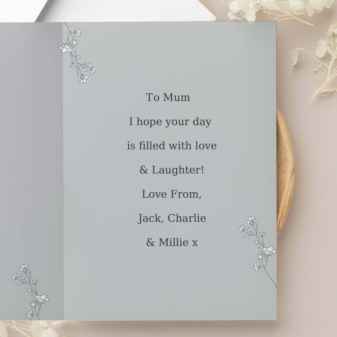 Personalised Grey Snapshot Photo Upload Greeting Card - LIVE LAUGH LOVE LIMITED