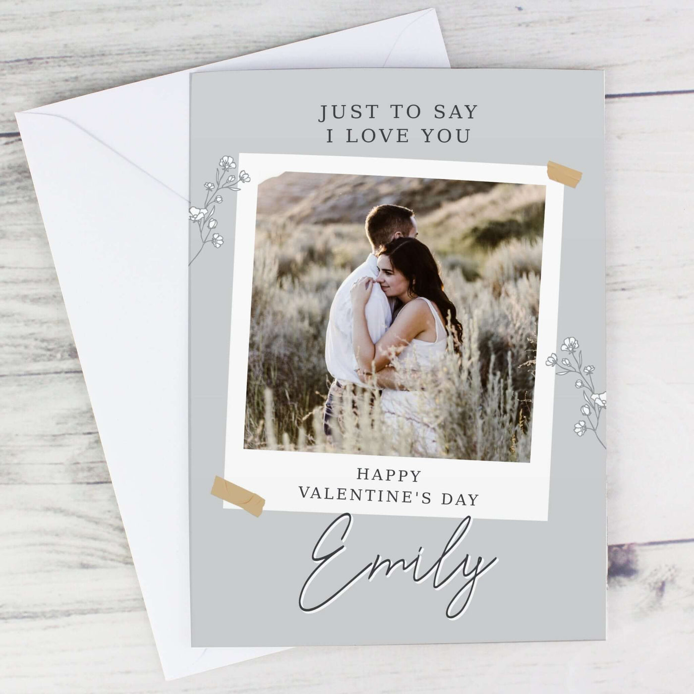 Personalised Grey Snapshot Photo Upload Greeting Card - LIVE LAUGH LOVE LIMITED