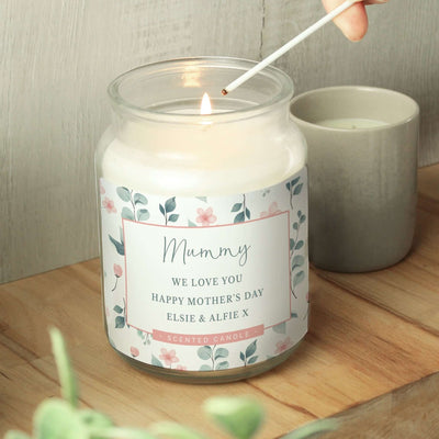 Personalised Large Floral Scented Jar Candle - LIVE LAUGH LOVE LIMITED