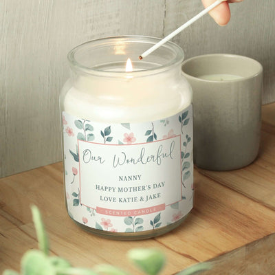 Personalised Large Floral Scented Jar Candle - LIVE LAUGH LOVE LIMITED