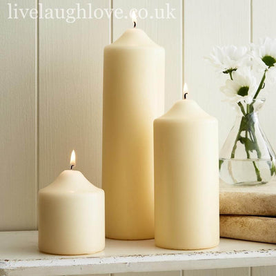 Pillar Candles - Vanilla Scent - LIVE LAUGH LOVE LIMITED