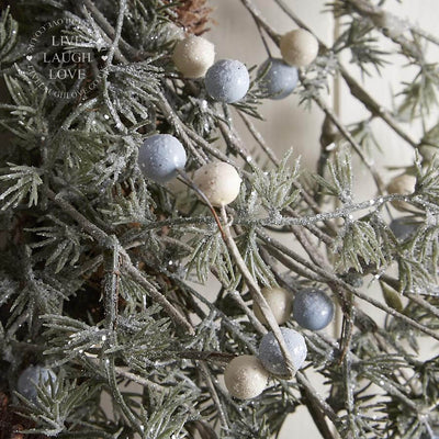 Pinecones and Faux Fir Glitter Wreath - LIVE LAUGH LOVE LIMITED