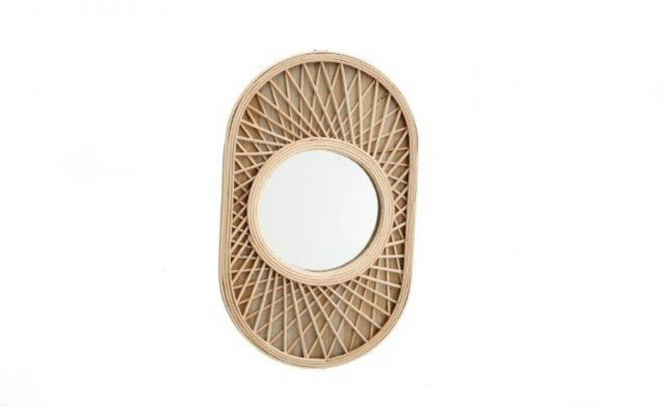 Rattan Woven Wall Mirror - LIVE LAUGH LOVE LIMITED
