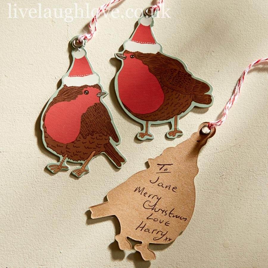 'Robin' Christmas Gift Tags - Set of 10 - LIVE LAUGH LOVE LIMITED