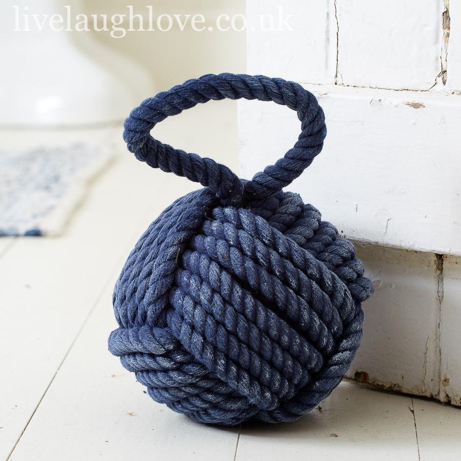 Rope Knot Doorstop - Blue - LIVE LAUGH LOVE LIMITED