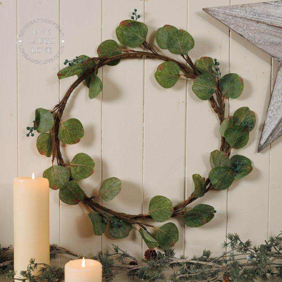 Round Eucalyptus Leaf Hoop - LIVE LAUGH LOVE LIMITED