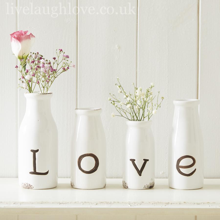Row of Bottles - LOVE - LIVE LAUGH LOVE LIMITED