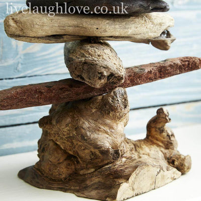 Rustic Driftwood & Metal Candlestick - Natural - LIVE LAUGH LOVE LIMITED