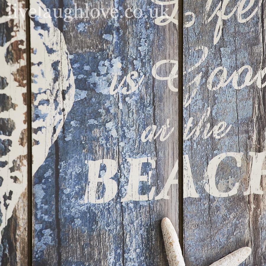 Rustic Nautical Plaque - Life Is Good At The Beach - LIVE LAUGH LOVE LIMITED