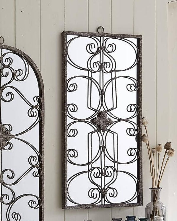 Rustic Wall Mirror With Scroll Work - LIVE LAUGH LOVE LIMITED