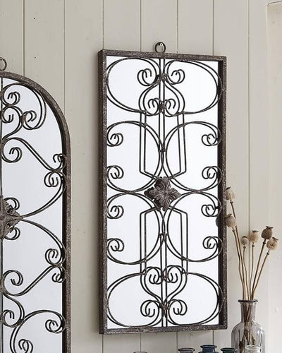 Rustic Wall Mirror With Scroll Work - LIVE LAUGH LOVE LIMITED