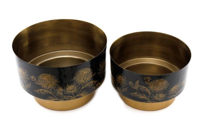 S/2 Luxe Gold Planters - LIVE LAUGH LOVE LIMITED