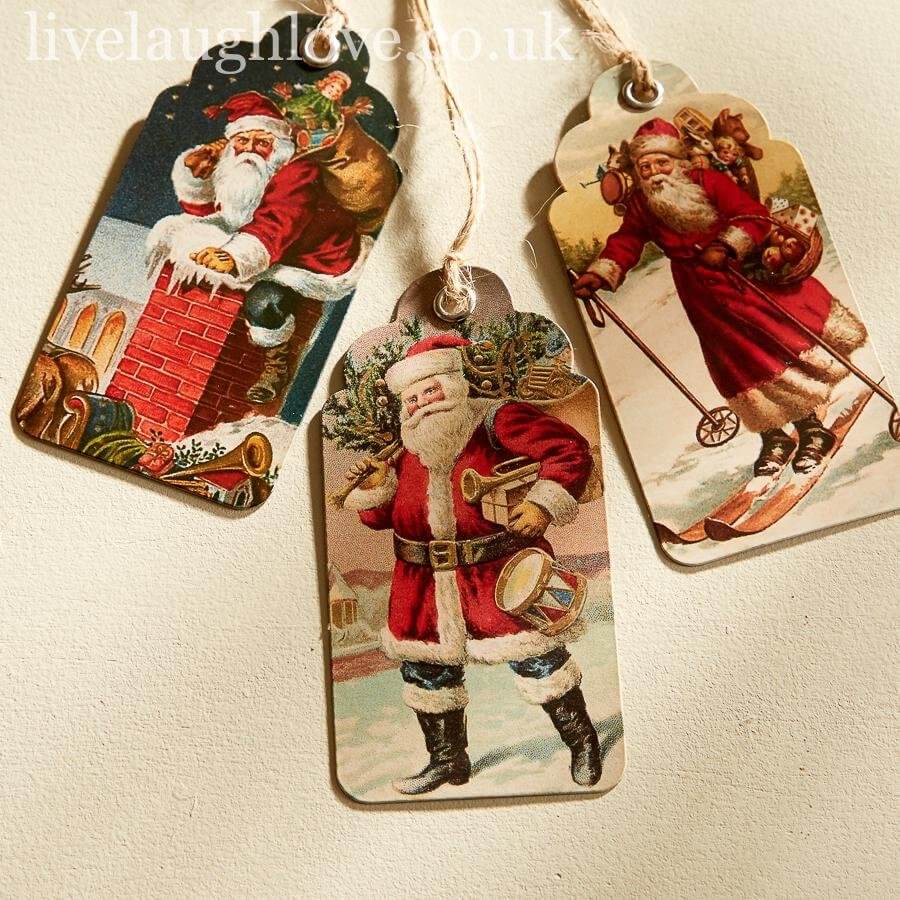 'Santa' Christmas Gift Tags - Set of 15 - LIVE LAUGH LOVE LIMITED