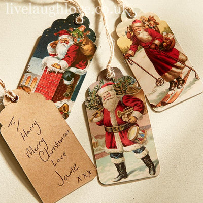 'Santa' Christmas Gift Tags - Set of 15 - LIVE LAUGH LOVE LIMITED