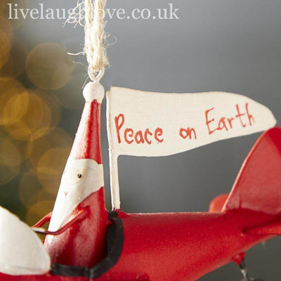 Santa In Red Airplane - LIVE LAUGH LOVE LIMITED