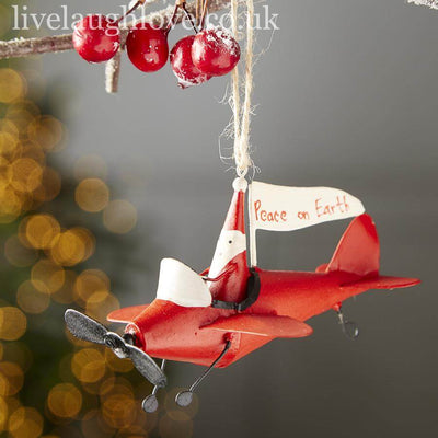 Santa In Red Airplane - LIVE LAUGH LOVE LIMITED