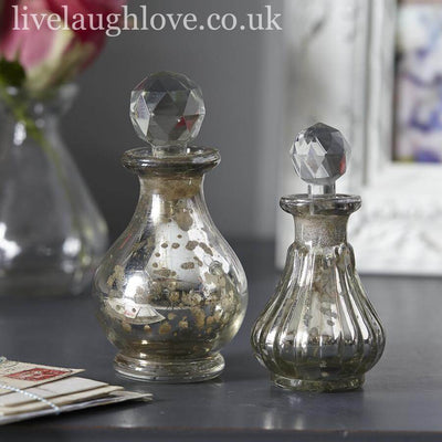 Set Of 2 Mercury Glass Bottles - LIVE LAUGH LOVE LIMITED