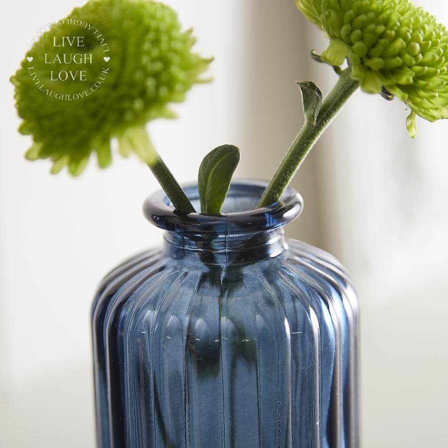 Set of 3 Assorted Glass Vases - Blue - LIVE LAUGH LOVE LIMITED