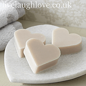 Set of 3 Heart Soaps - Rose Blossom Scent - LIVE LAUGH LOVE LIMITED