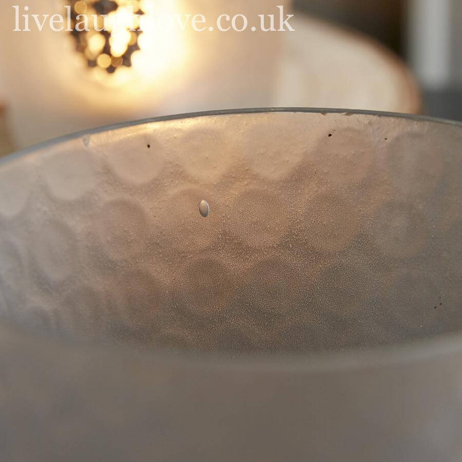 Set Of 3 Large Glass Tea Light/Candle Holders With Oval Diamante Brooch - LIVE LAUGH LOVE LIMITED