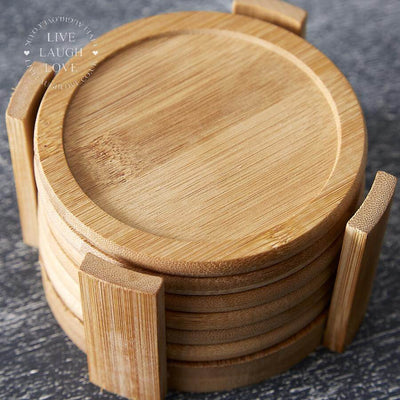 Set of 6 Bamboo Coasters - LIVE LAUGH LOVE LIMITED